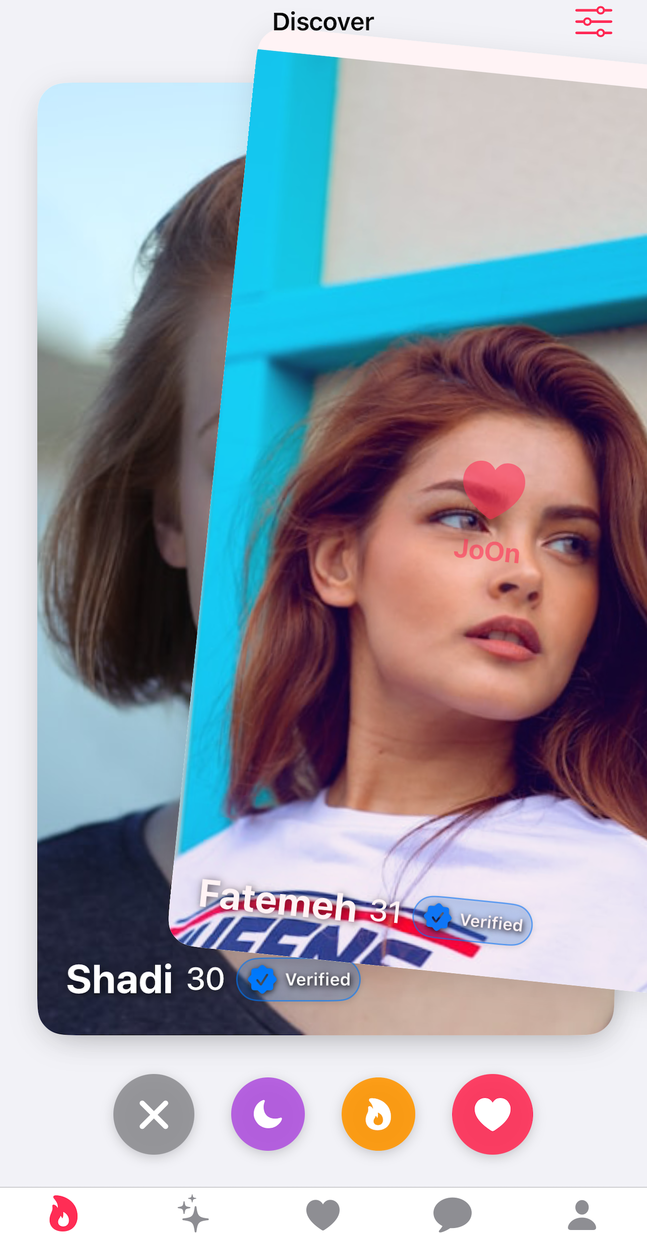 JoonDating App - Swipe Screen